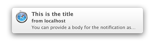 Safari Notification