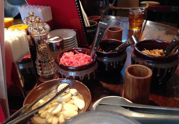 Fresh garlic at your table.