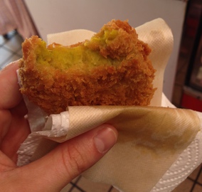 Freshly fried croquette. I chose squash as my flavor.