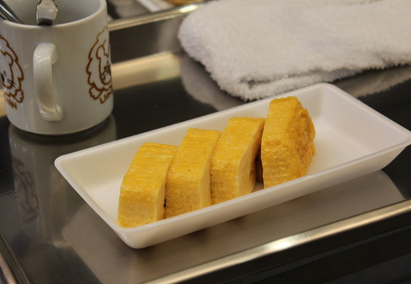 Egg omlet stuffed with eel.