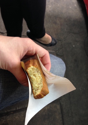 I went with the sweet potato pancake. Marilyn had the sakura stuffed version.