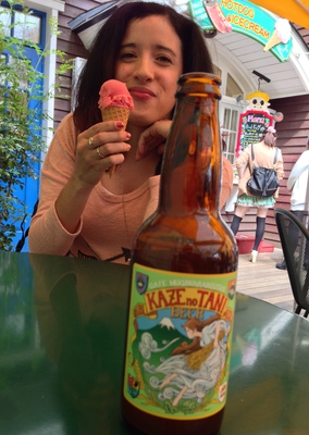 Marilyn and a Ghibli beer.