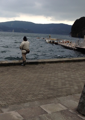 Fisherman at Lake Ashinoko