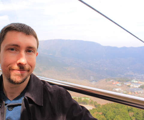 Adam on the ropeway.