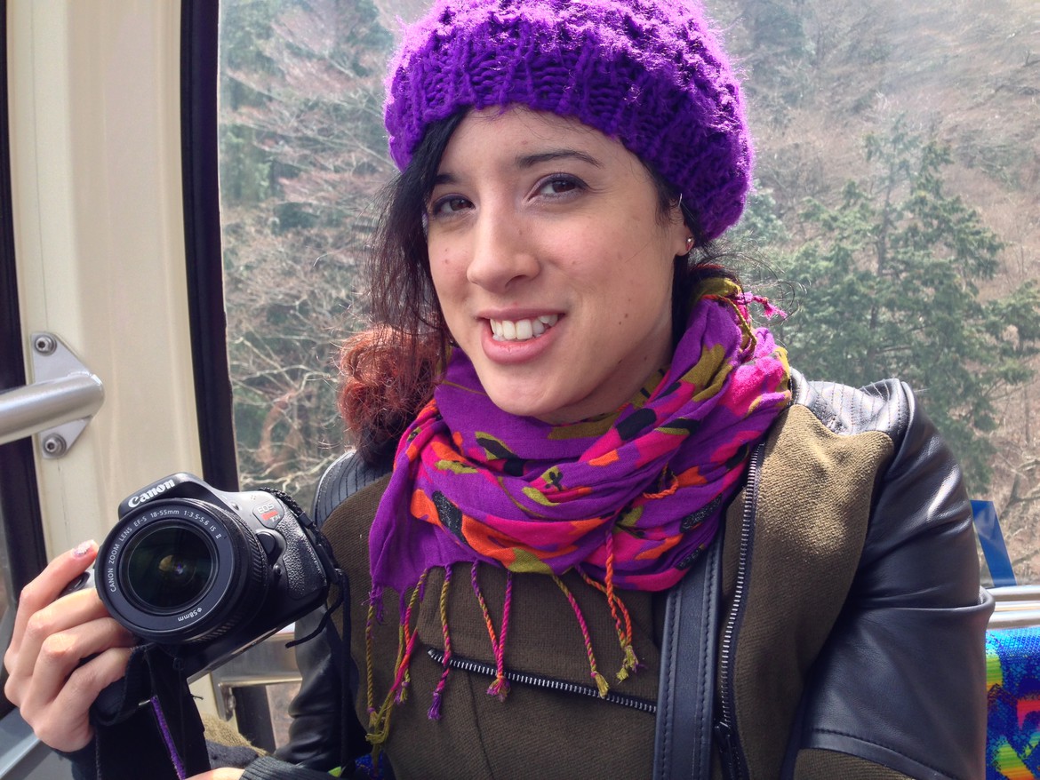 Marilyn taking a break from pictures.