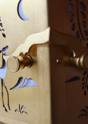 One of many bronze lanterns at the shrine.