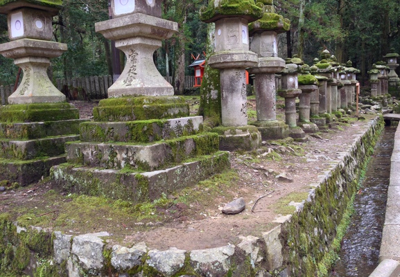 Stone lanterns on the way up.