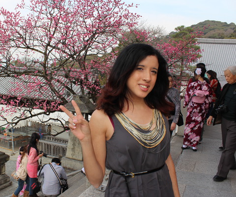 Marilyn by the entrance to the shrine.