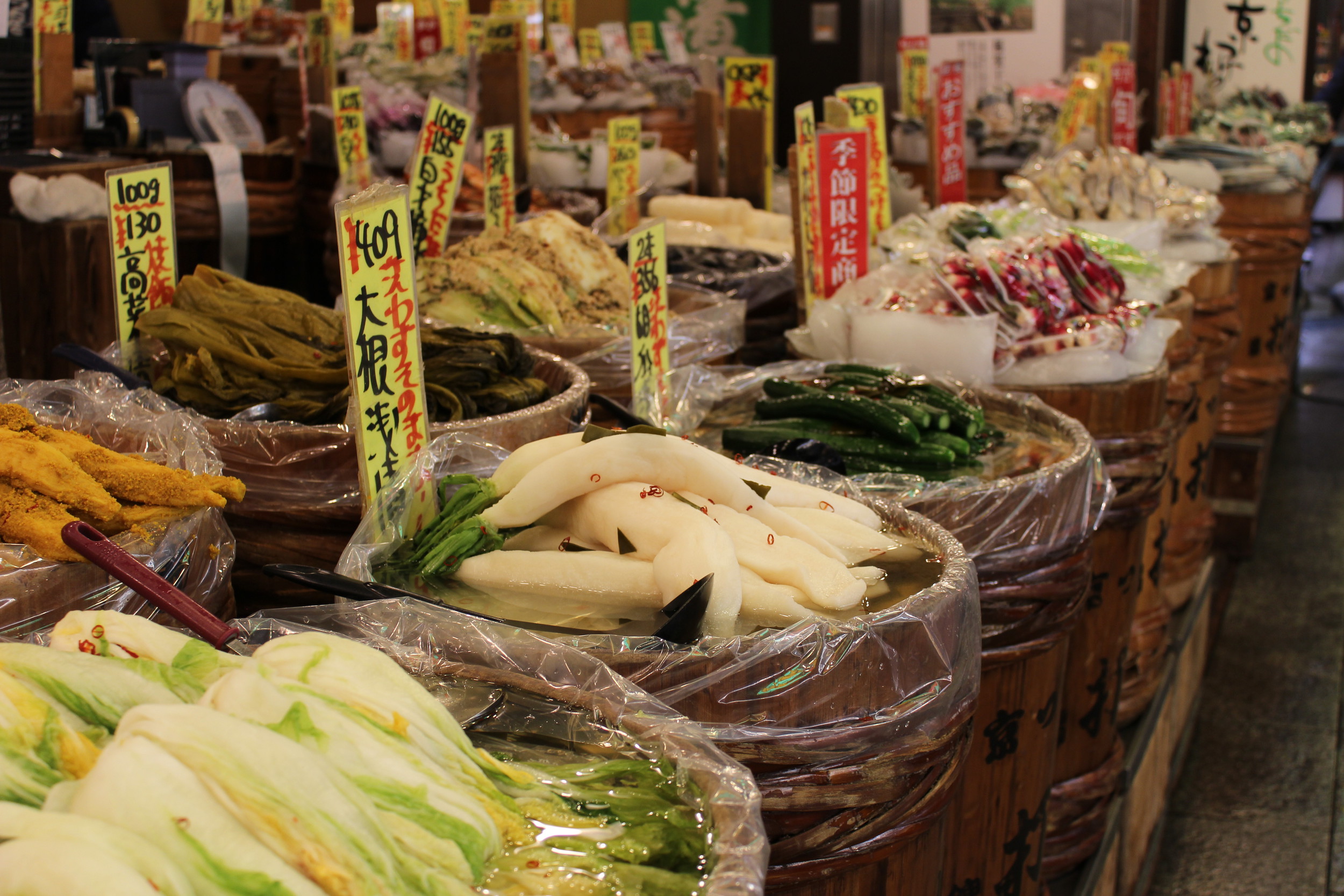 Pickles ready to be sold.