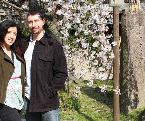 Marilyn and I under the cherry blossoms.