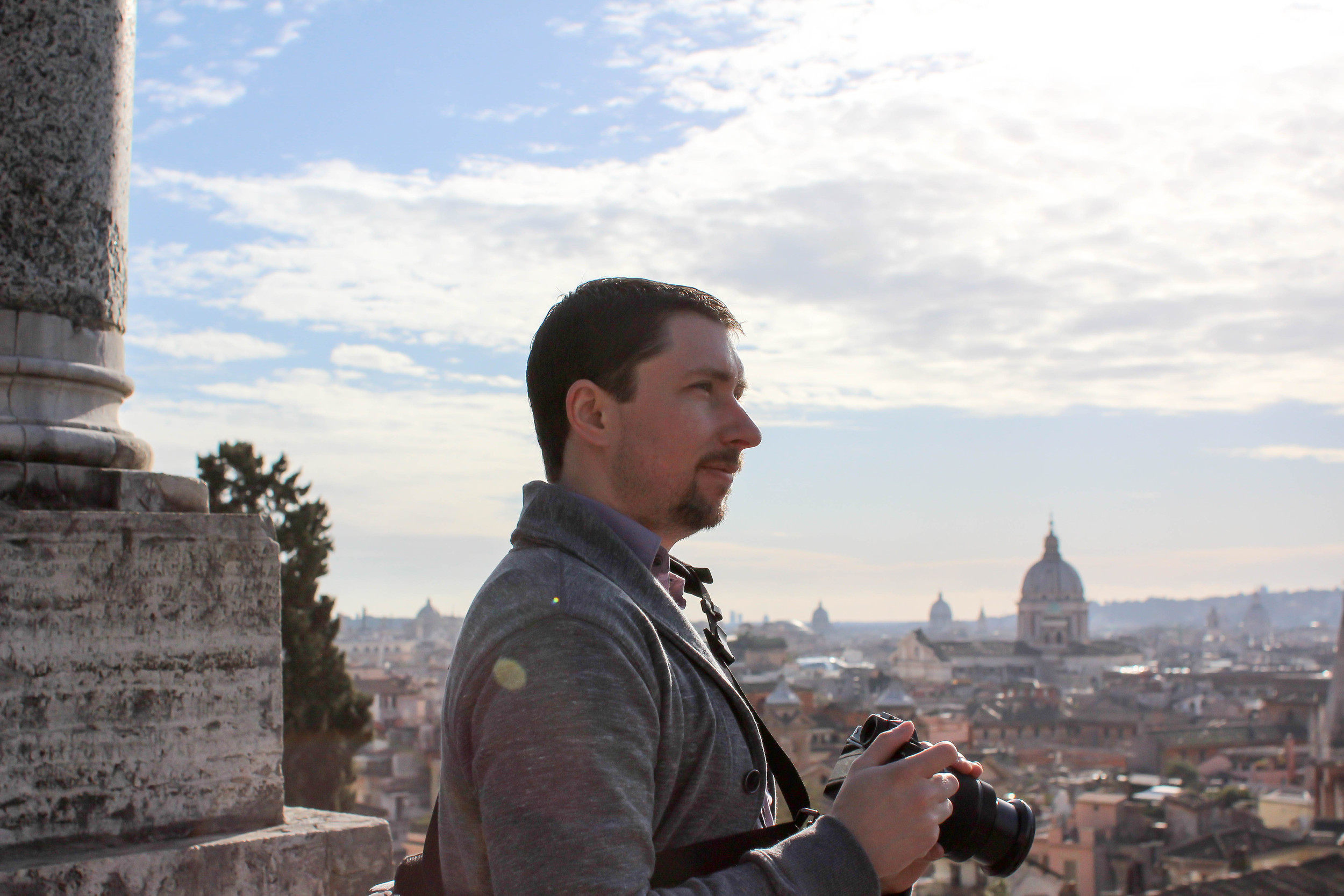 Adam looking for a shot. Photo by Marilyn